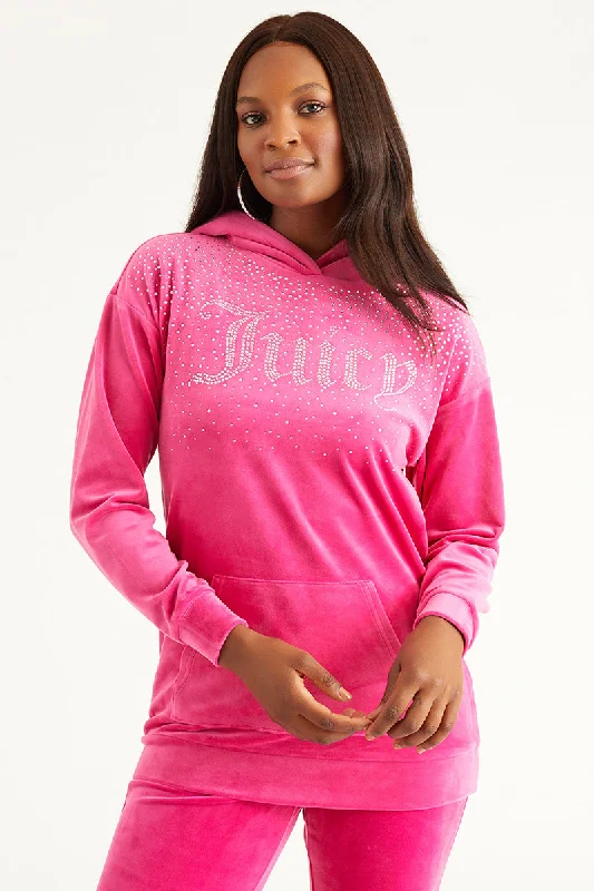 Oversized Big Bling Hoodie with Rhinestones