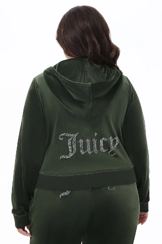 Plus-Size OG Big Bling Velour Hoodie