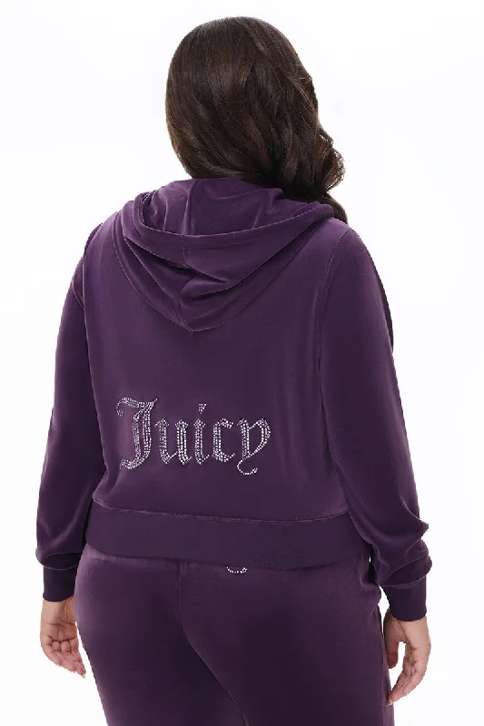 Plus-Size OG Big Bling Velour Hoodie