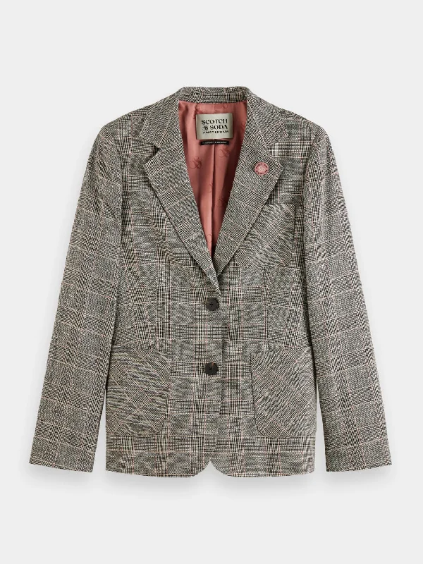 Checked single-breasted blazer