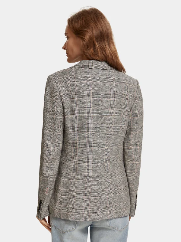 Checked single-breasted blazer