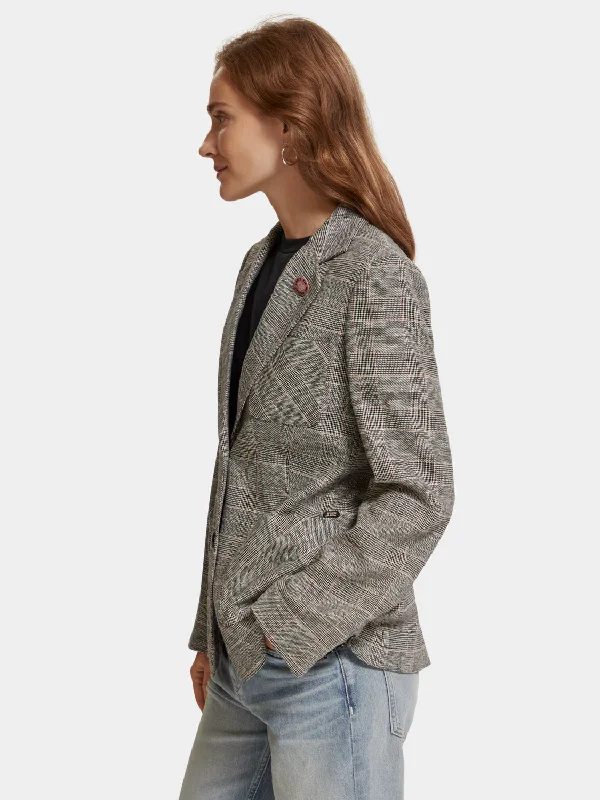 Checked single-breasted blazer