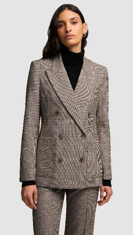 Chelsea Blazer in Wool Blend | Plaid Houndstooth