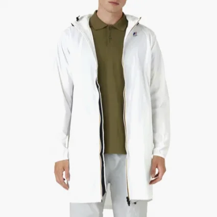 Eiffel Packable Unisex Long Rain Jacket (White)