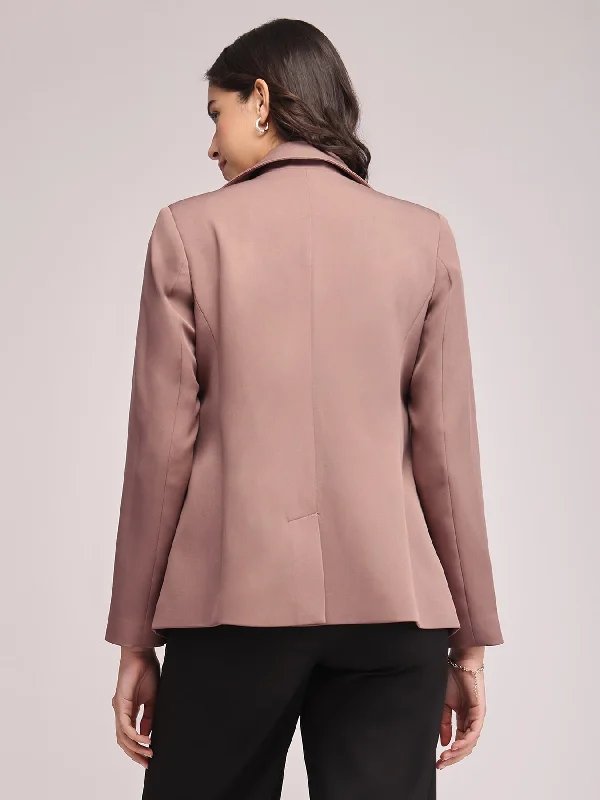 Single Breasted Blazer - Brown