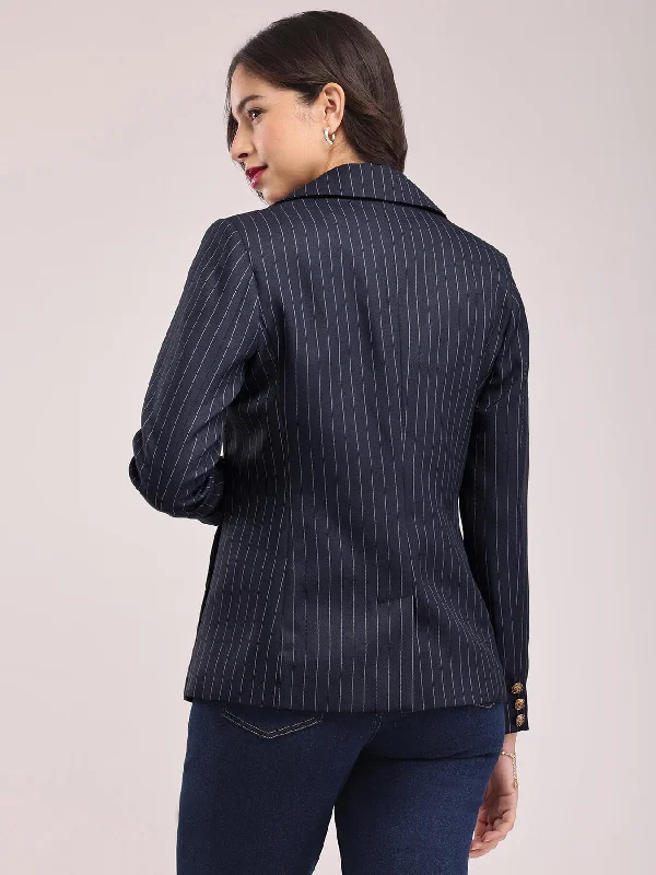 Single Breasted Blazer - Navy Blue