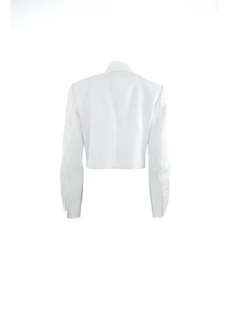 Theo Hestia Cropped Zip Jacket White