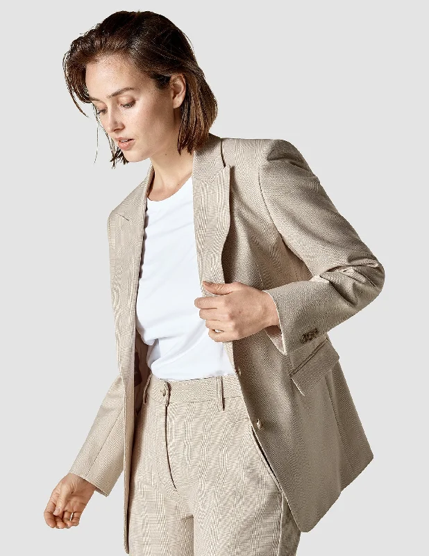 Essential Blazer Toffee Check