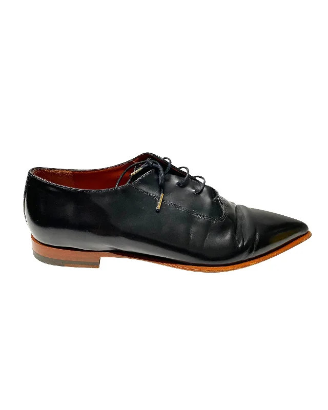 Acne Studios Martha Oxfords in Black Leather