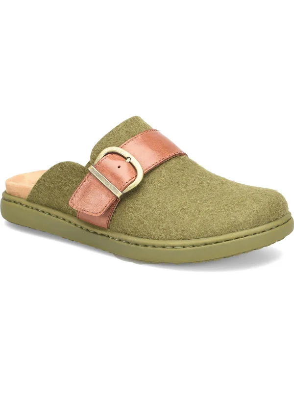 Lia Womens Wool Buckle Clogs