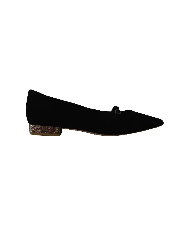 Sophia Webster Piper Flats in Black Suede