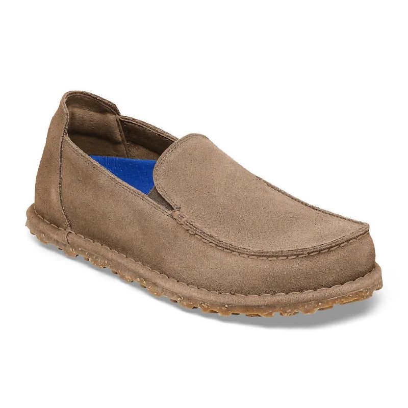 Unisex Utti Suede Leather Loafers - Narrow In Gray Taupe