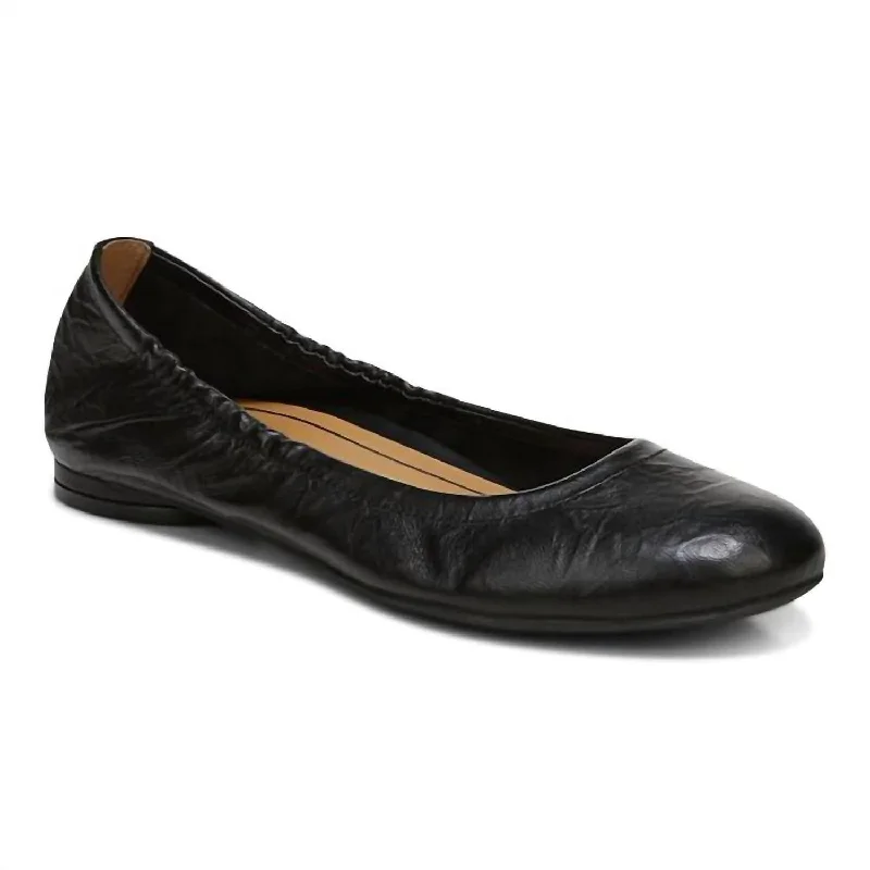 Women's Alexa Ballet Flat Shoes In Black Crinkle