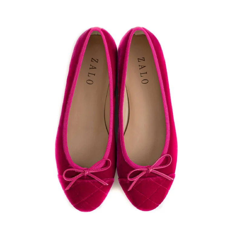 Women's Beba Velvet Flat Shoe In Hibiscus