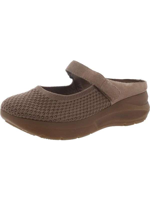 Womens Faux Suede Laceless Mary Janes